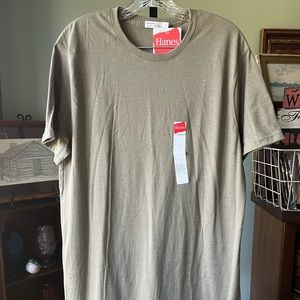 HANES LARGE TALL T SHIRT GREEN NWT
